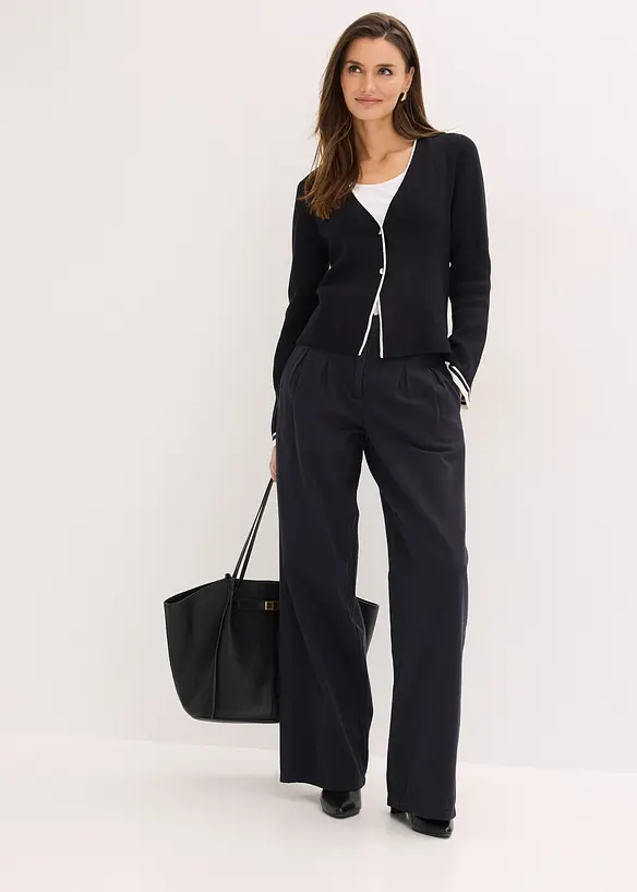 Ripp-Strickjacke aus Viskose-Mix, bonprix