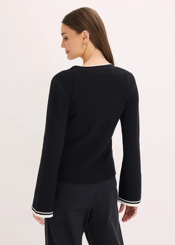 Ripp-Strickjacke aus Viskose-Mix, bonprix