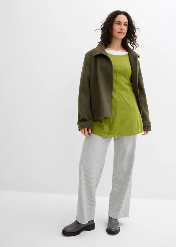 T-shirt manches longues en coton et viscose, bonprix