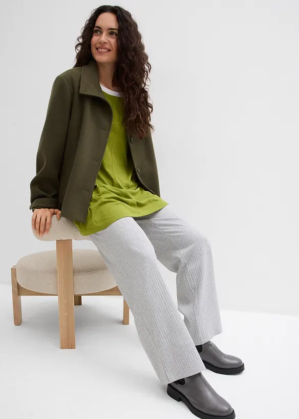 T-shirt manches longues en coton et viscose, bonprix