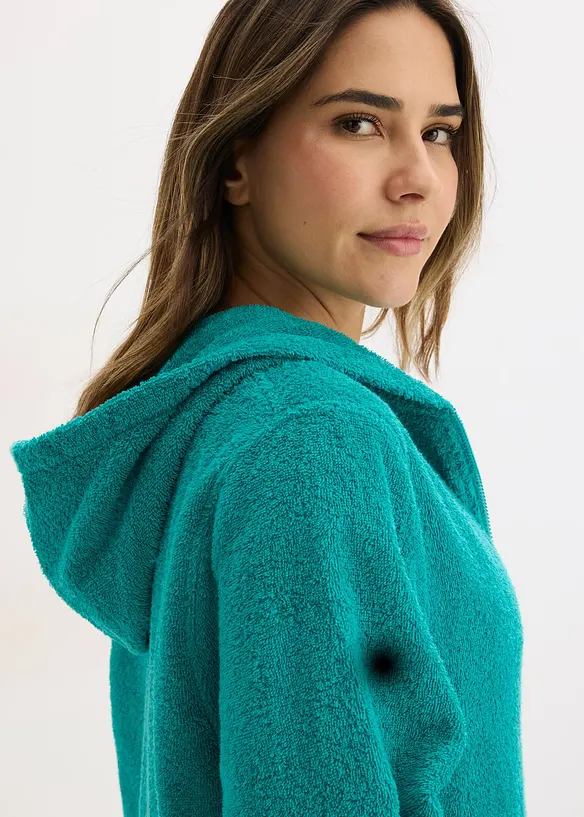 Peignoir en &eacute;ponge de coton avec fermeture zipp&eacute;e, bonprix