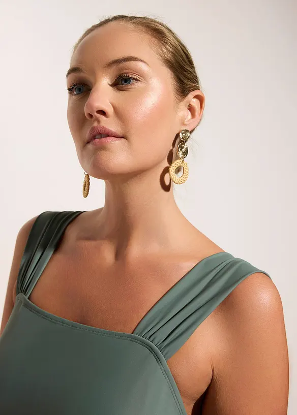 Maillot 1 pi&egrave;ce sculptant &agrave; bretelles larges, maintien mod&eacute;r&eacute;, bonprix