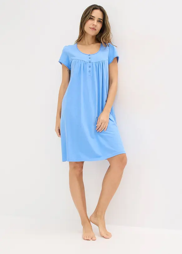 Chemise de nuit d&rsquo;allaitement coton et dentelle, bonprix