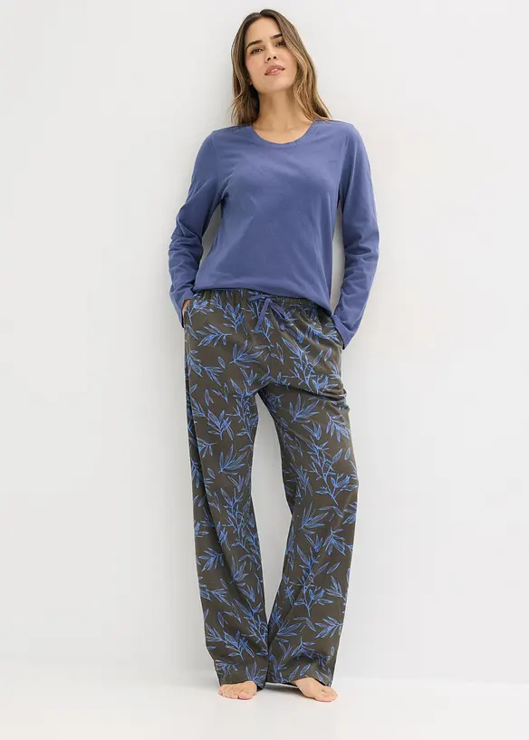 Pyjama (3-tlg.Set) aus reiner Baumwolle, bonprix
