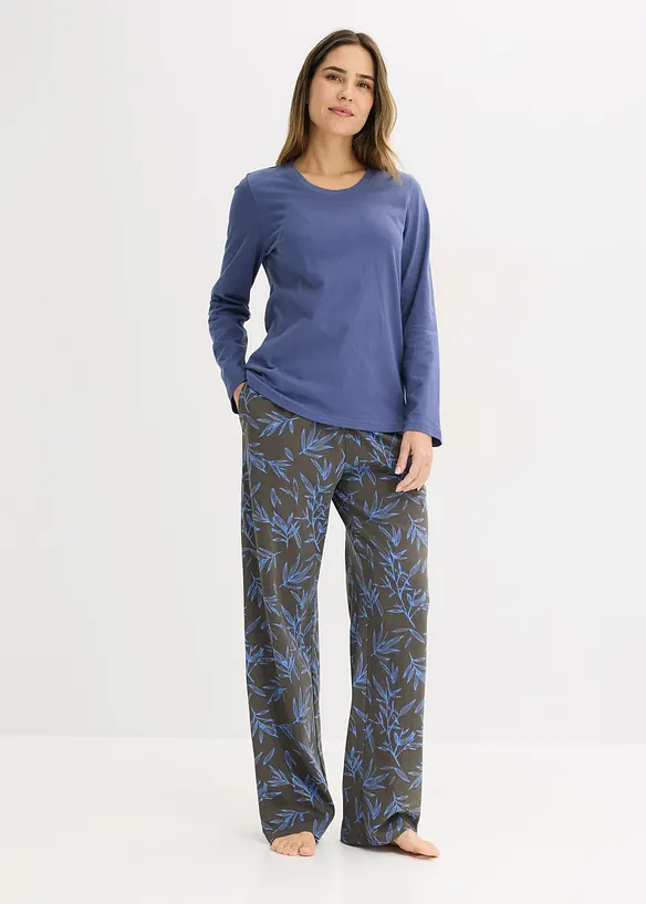 Pyjama (3-tlg.Set) aus reiner Baumwolle, bonprix