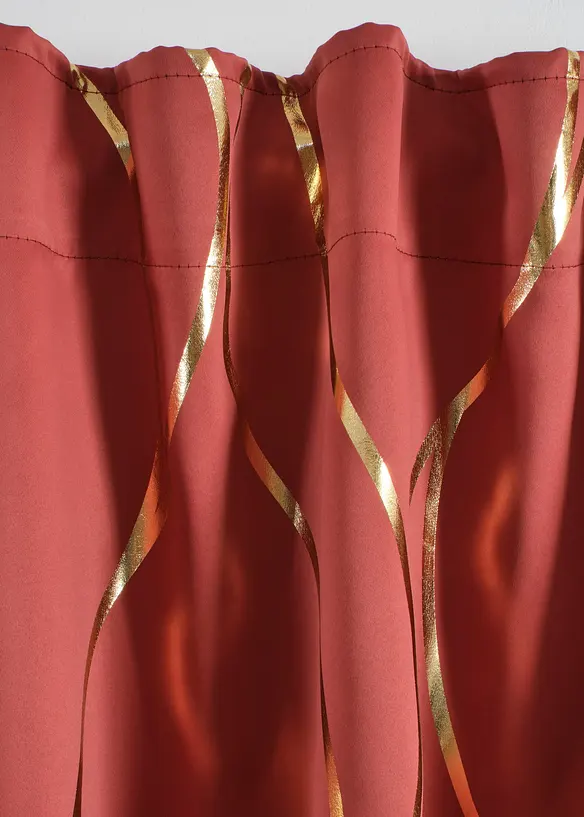 Abdunkelnder Vorhang mit Glanzdruck (1er Pack), bonprix