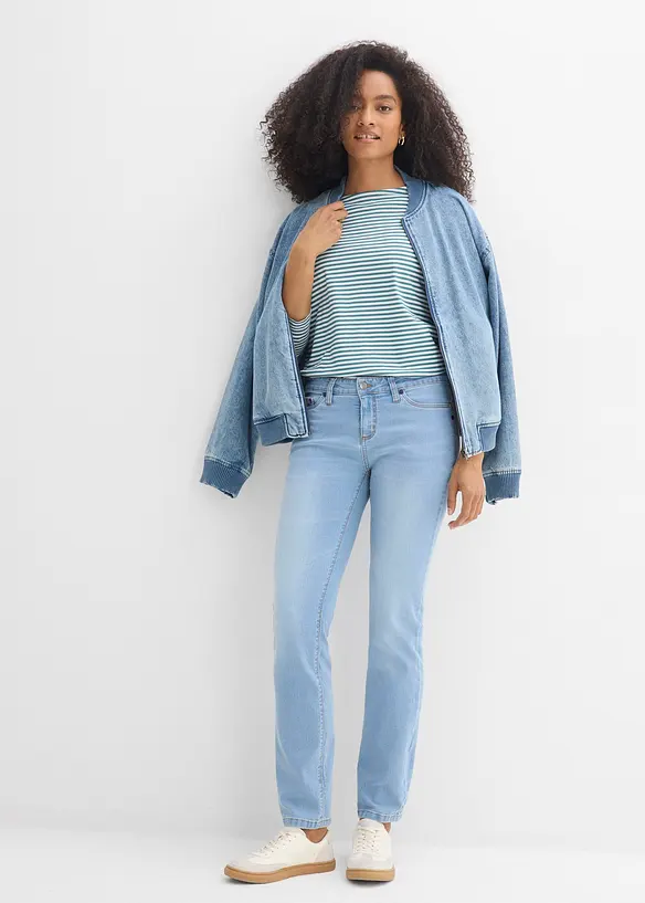 Straight Jeans Mid Waist, Stretch, bonprix