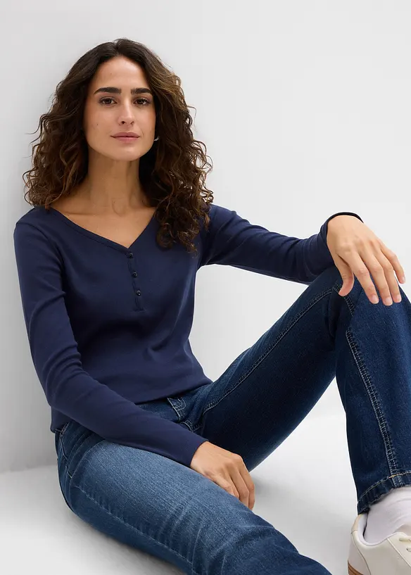 Langarmshirt aus reiner Bio-Baumwolle, bonprix