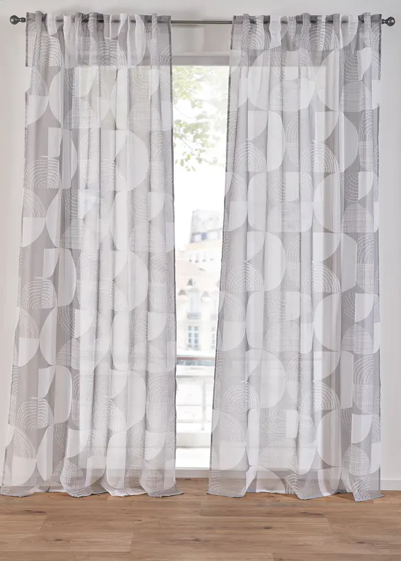 Gardine mit recyceltem Polyester mit Druck (1er Pack), bonprix