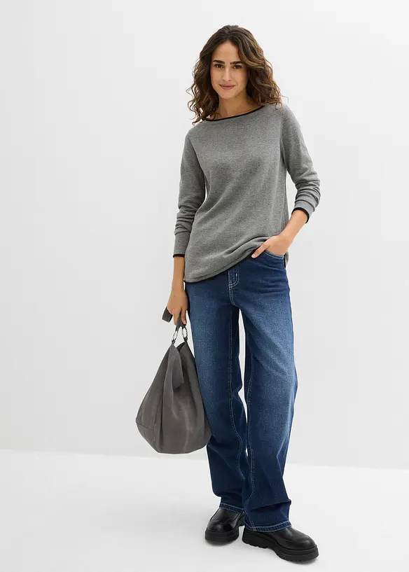 Feinstrickpullover aus Baumwollmix, bonprix