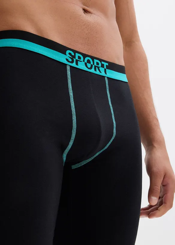 Lange Boxershorts eng mit weicher Baumwolle  (2er Pack), bonprix