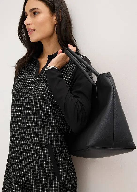 Jacquard Kleid mit Kontrastkragen, bonprix