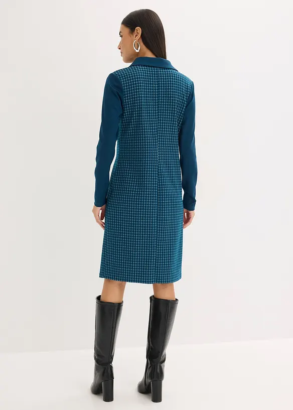 Jacquard Kleid mit Kontrastkragen, bonprix