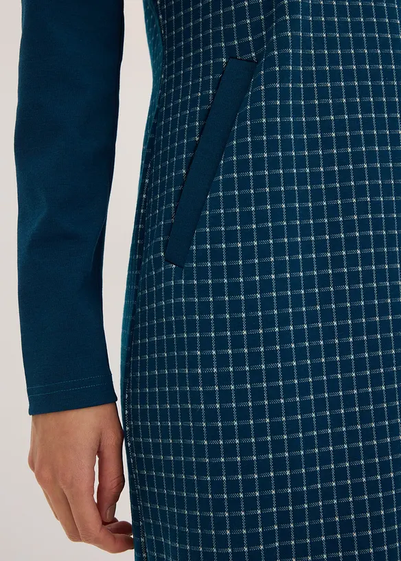Jacquard Kleid mit Kontrastkragen, bonprix