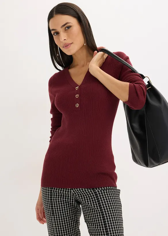 Pull c&ocirc;tel&eacute; en viscose m&eacute;lang&eacute;e, bonprix