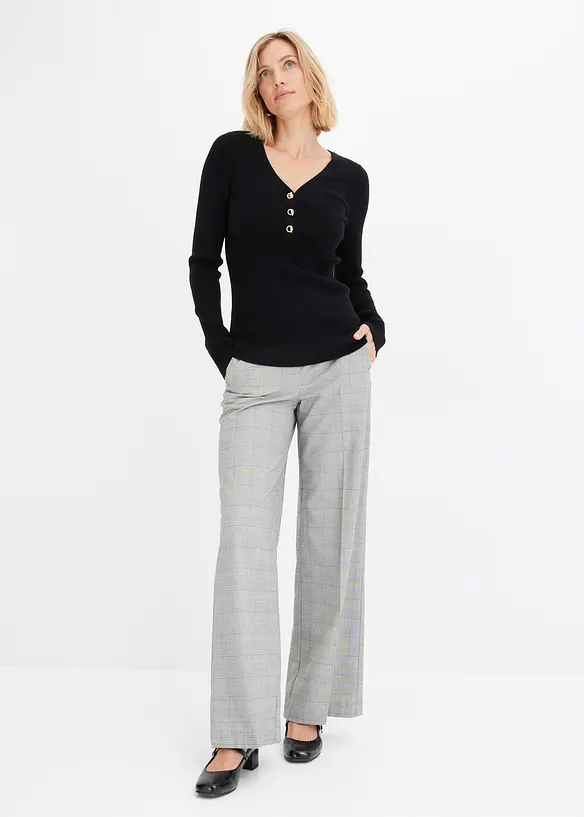 Rippenpullover mit Viskose, bonprix