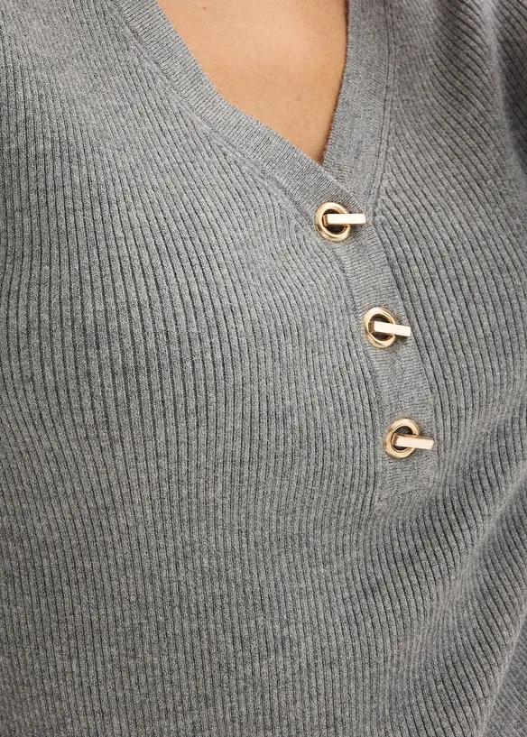 Pull c&ocirc;tel&eacute; en viscose m&eacute;lang&eacute;e, bonprix