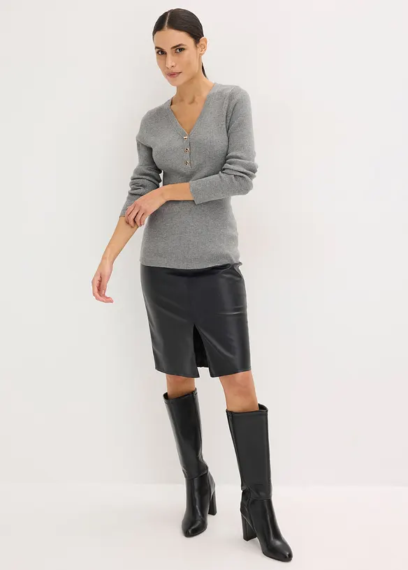 Pull c&ocirc;tel&eacute; en viscose m&eacute;lang&eacute;e, bonprix