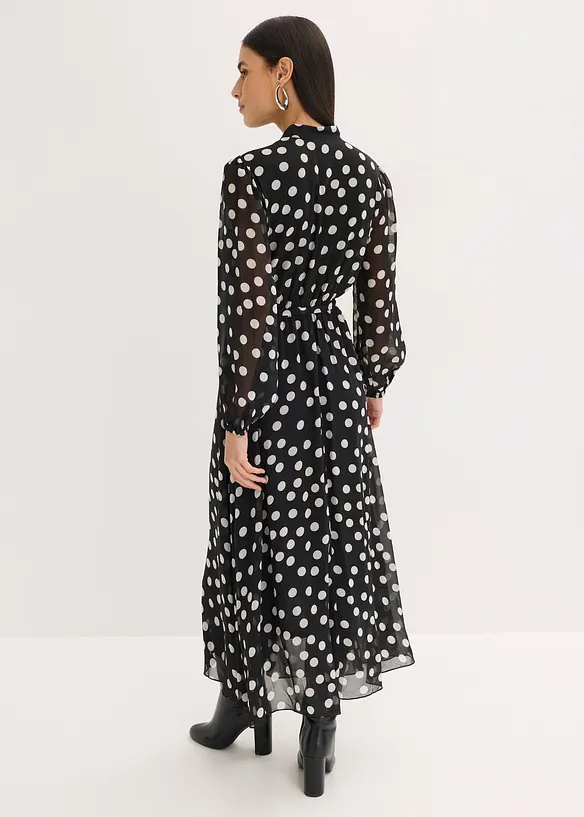 Chiffonkleid mit Kontrast-Pipings, bonprix