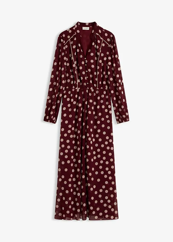 Robe en mousseline &agrave; passepoils contrastants, bonprix