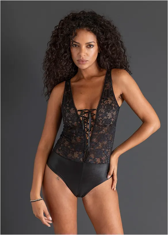 Body ouvert mit Wetlook, bonprix