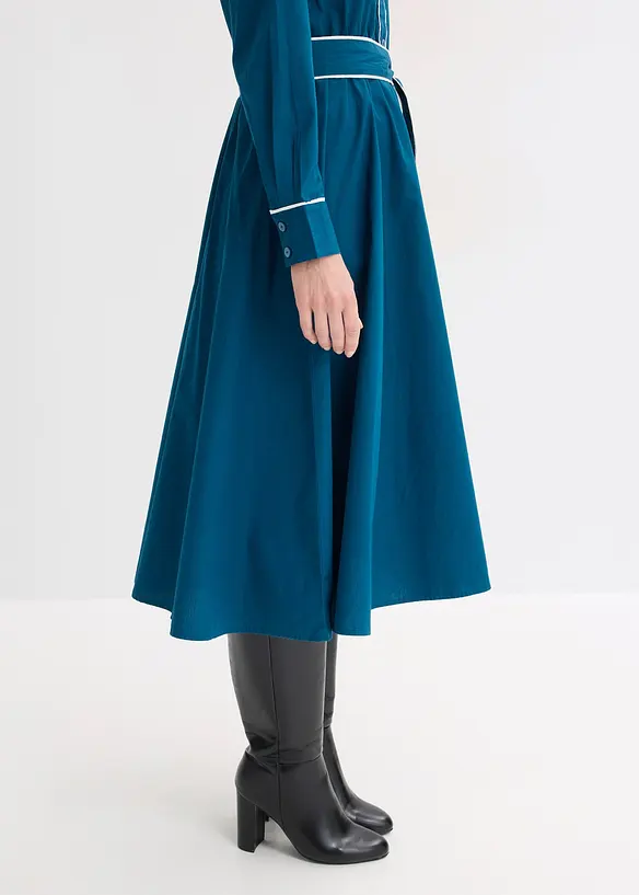 Hemdblusenkleid aus Baumwoll-Popeline mit b&uuml;gelfreier Ausr&uuml;stung, bonprix