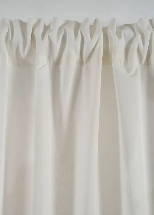 Rideau en coton &agrave; bordures brod&eacute;es (1&nbsp;pce), bonprix