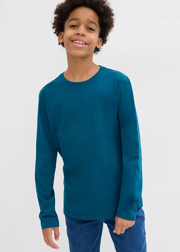 Lot de 3 T-shirts manches longues coton, bonprix