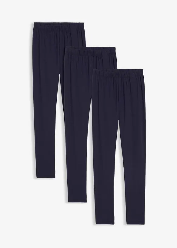 Lot de 3 leggings en coton extensible, bonprix