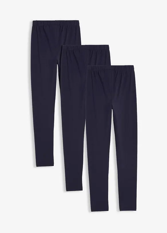 Lot de 3 leggings en coton extensible, bonprix