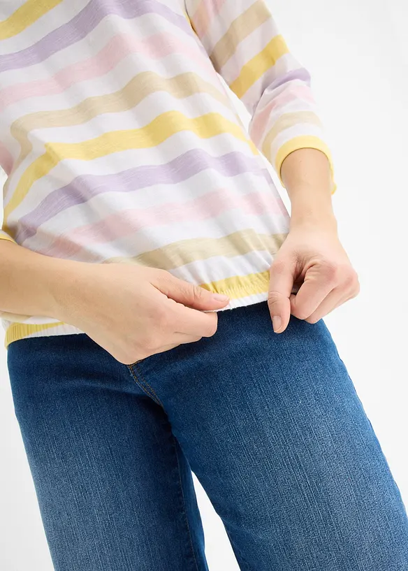 T-shirt en coton flamm&eacute;, manches 3/4, bonprix