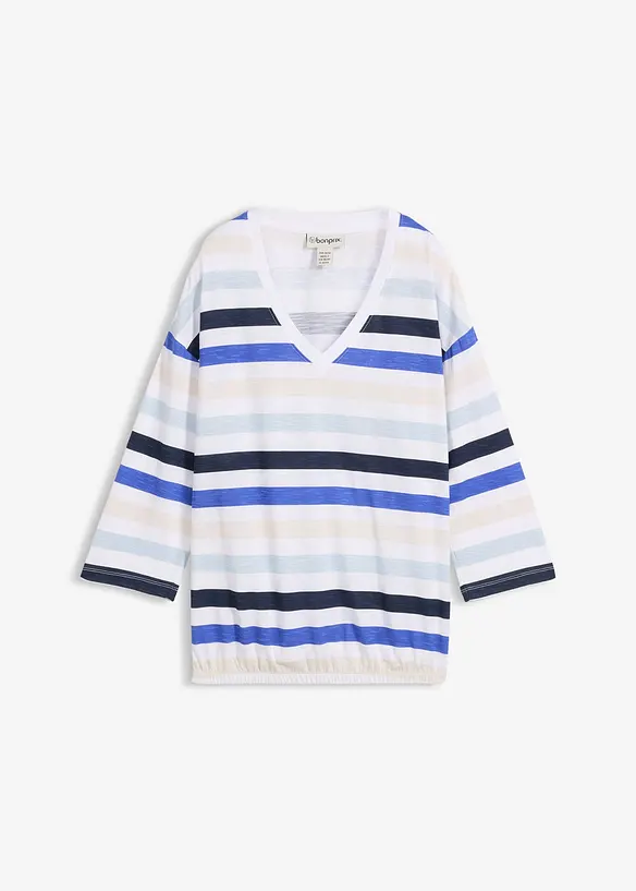 Slub-Shirt aus Bio-Baumwolle, 3/4 Arm, bonprix