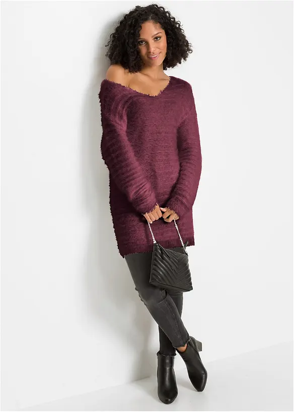 Pull long duveteux, bonprix