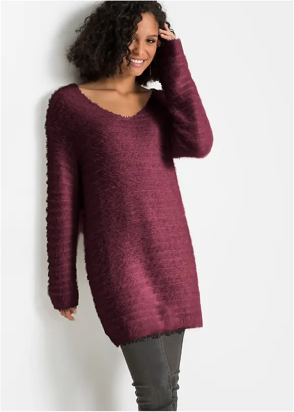 Pull long duveteux, bonprix