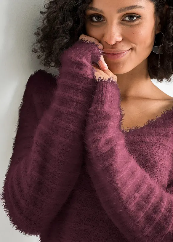 Pull long duveteux, bonprix