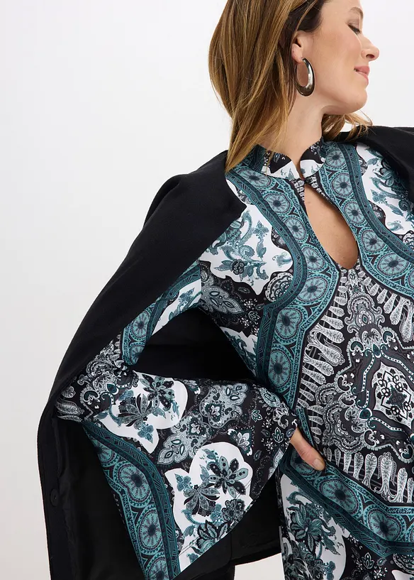 Jerseykleid mit Stehkragen und Volant-&Auml;rmel, bonprix