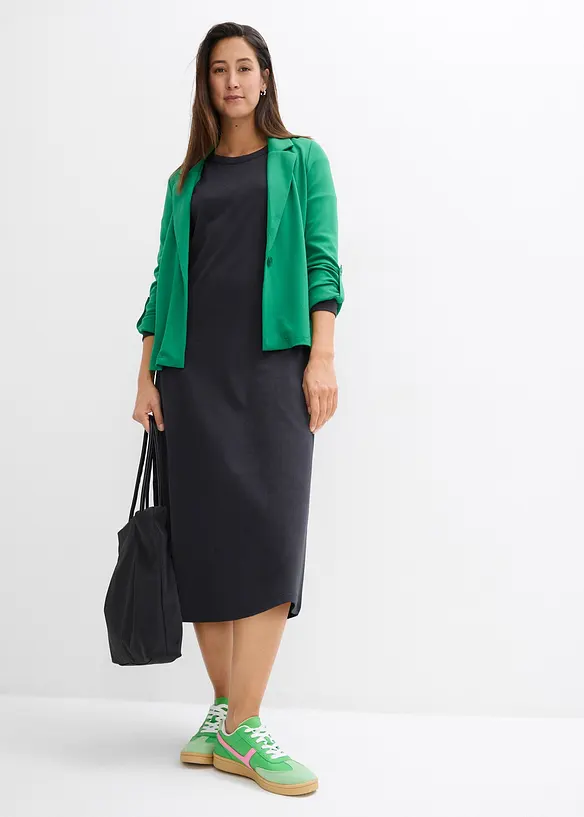 Jerseykleid aus reiner schwerer Bio-Baumwolle, bonprix