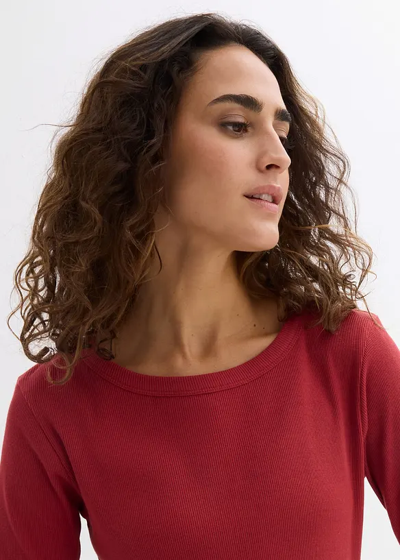Rippshirt mit reiner Bio-Baumwolle (2er Pack), bonprix