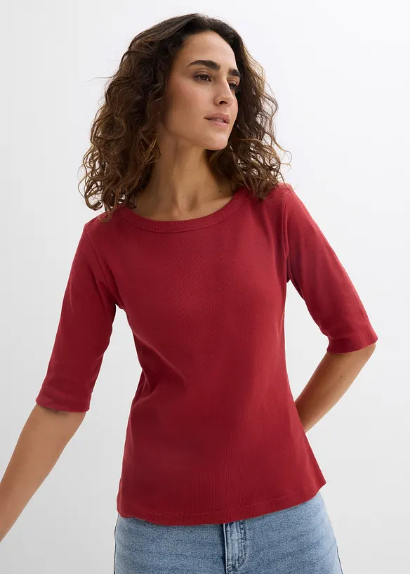 Rippshirt mit reiner Bio-Baumwolle (2er Pack), bonprix
