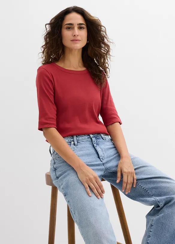 Rippshirt mit reiner Bio-Baumwolle (2er Pack), bonprix