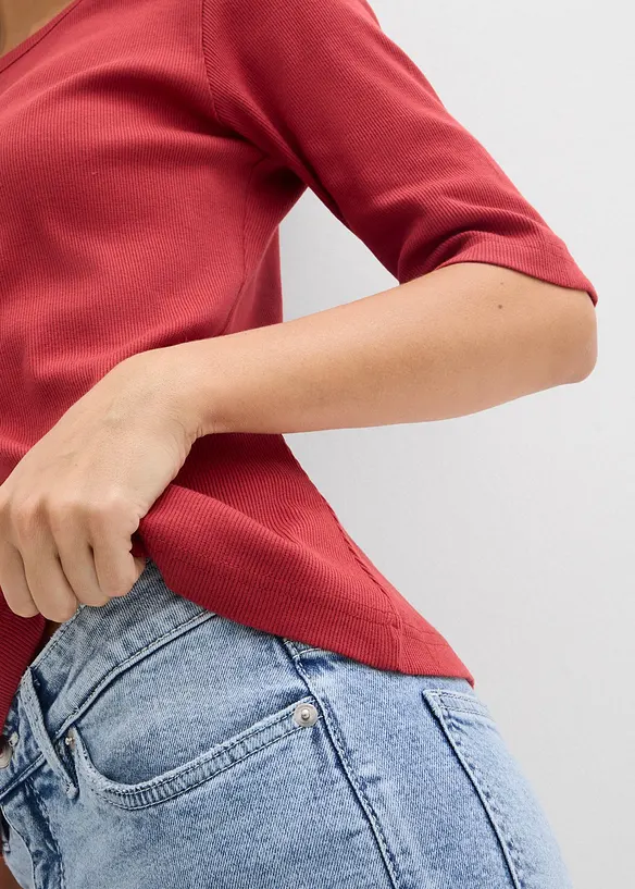 Rippshirt mit reiner Bio-Baumwolle (2er Pack), bonprix