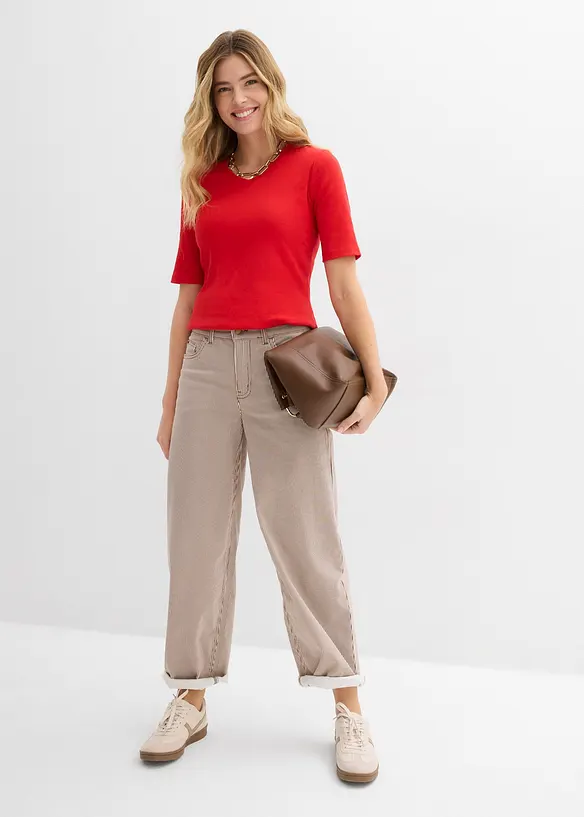 Rippshirt (2er-Pack), bonprix