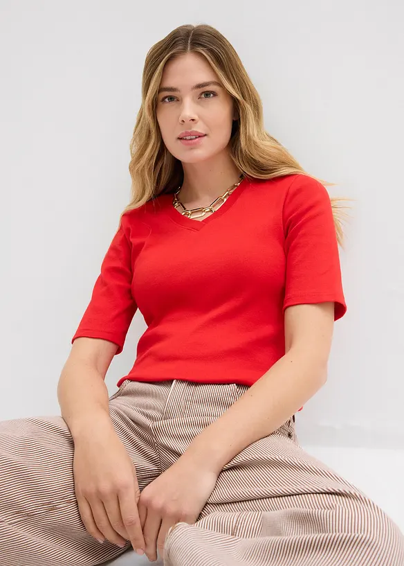 Rippshirt (2er-Pack), bonprix