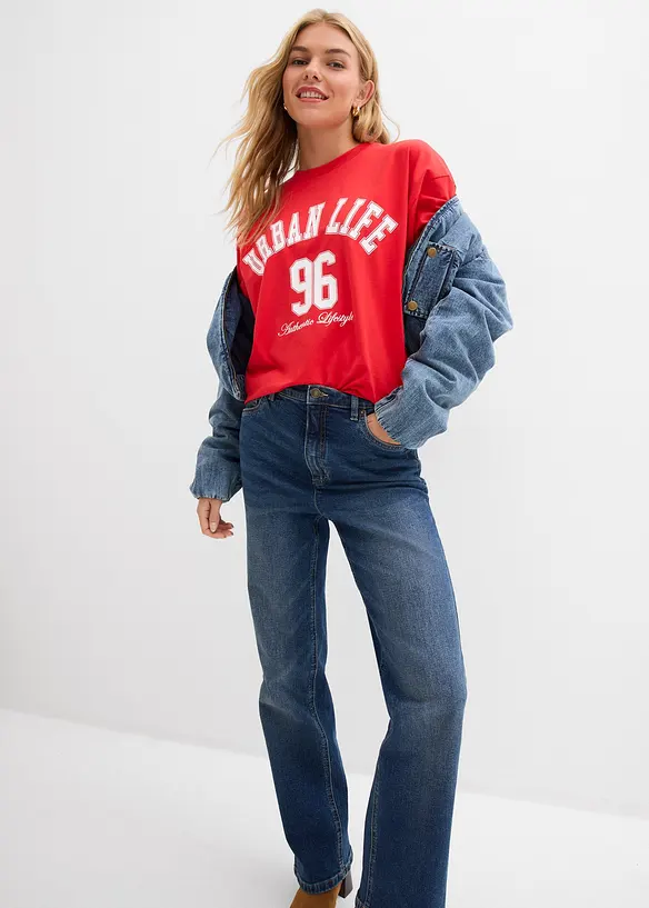 Loose Straight-Jeans High Waist, bonprix