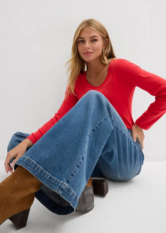 Jean large taille mi-haute, long, bonprix