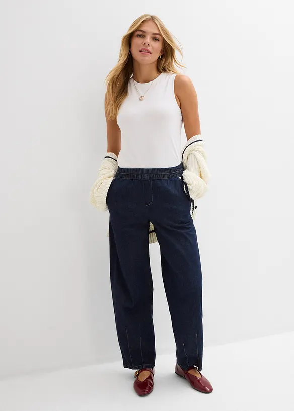 Barrel-Jeans Mid Waist, Bequembund, bonprix