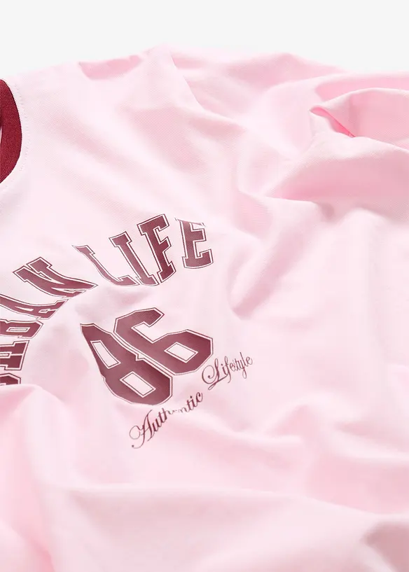 T-shirt manches longues court en coton extensible, bonprix