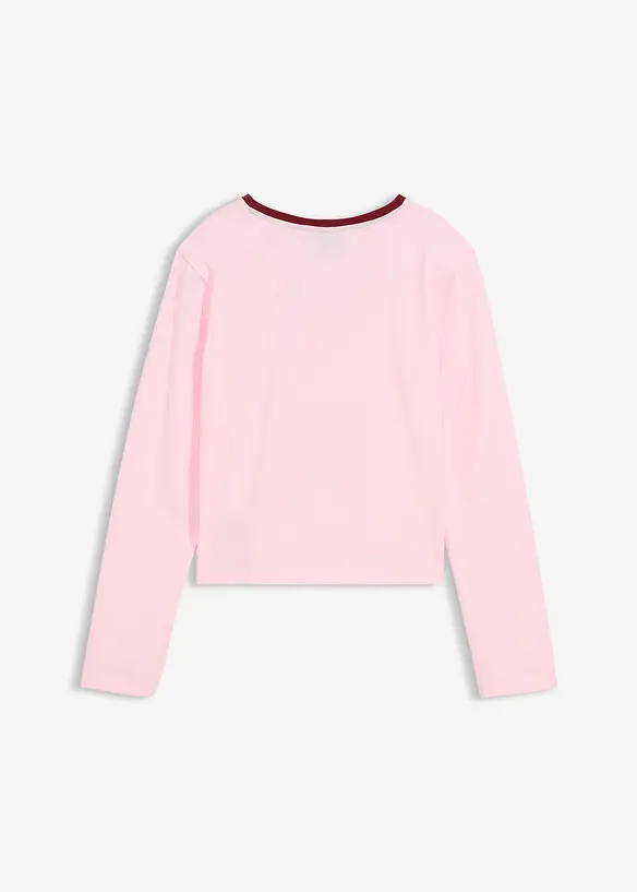 T-shirt manches longues court en coton extensible, bonprix