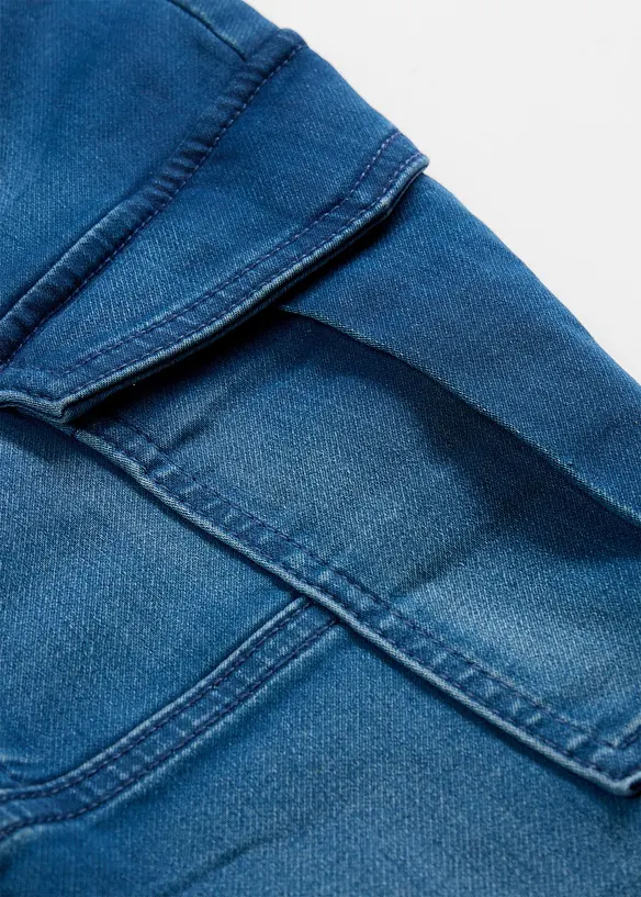 Pantalon jogger regular en sweat effet denim, droit, bonprix