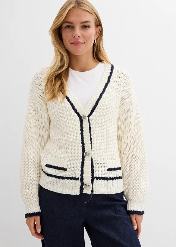 Grobstrick Cardigan aus Baumwoll-Mix, bonprix
